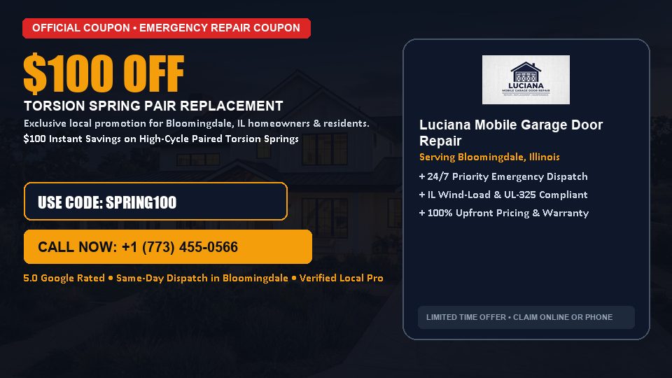 Luciana Mobile Garage Door Repair $100 OFF Dual Torsion Spring Replacement