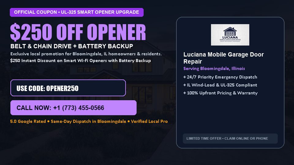 Luciana Mobile Garage Door Repair $250 OFF Premium LiftMaster Opener Installation